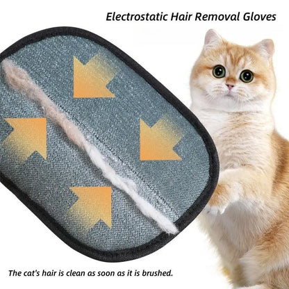 Pet Hair Remover Grooming Gloves for Cats & Dogs