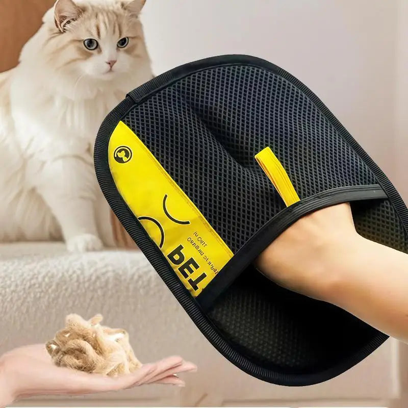 Pet Hair Remover Grooming Gloves for Cats & Dogs