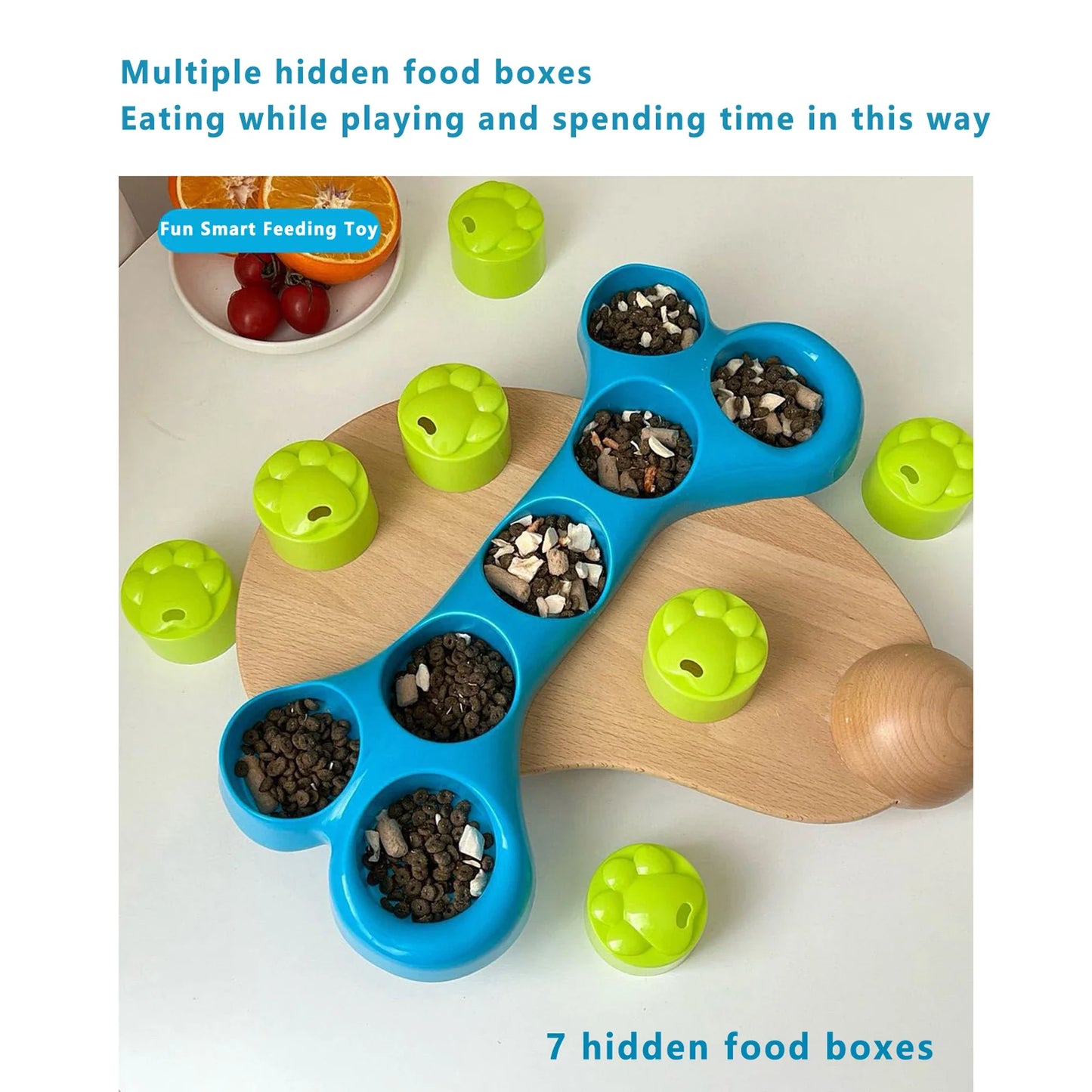 Bone-Shaped Pet Slow Feeder Treat Dispenser Toy